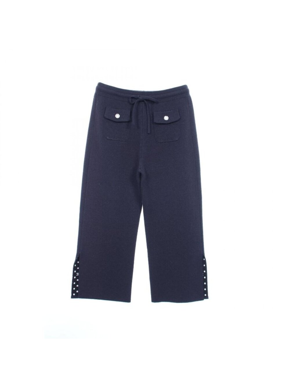 Chanel Pants CC Logo Camellia Button Knit Cashmere